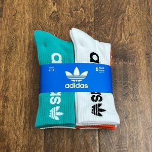 Adidas Crew Socks 6 Pack Shoe Size 6-12